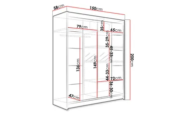 Garderobe Camino LED-belysning - Hvit - Oppbevaring - Klesoppbevaring - Garderober & garderobesystem