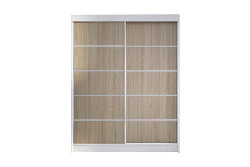 Garderobe Camino LED-belysning - Hvit/Eik - Oppbevaring - Klesoppbevaring - Garderober & garderobesystem