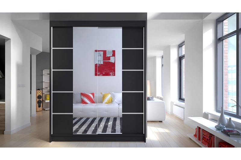 Garderobe Camino LED-belysning - Svart - Oppbevaring - Klesoppbevaring - Garderober & garderobesystem