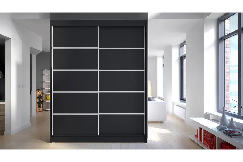 Garderobe Camino LED-belysning - Svart - Oppbevaring - Klesoppbevaring - Garderober & garderobesystem