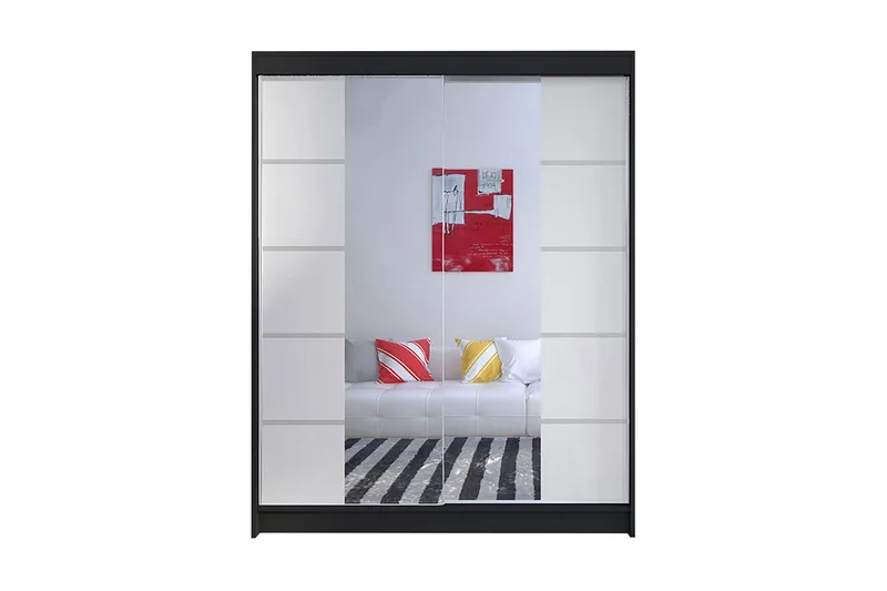 Garderobe Camino LED-belysning - Svart/Hvit - Oppbevaring - Klesoppbevaring - Garderober & garderobesystem