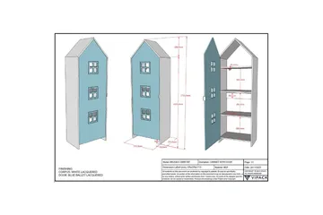 Garderobe Casami Brugge Blå - Blå - Oppbevaring - Klesoppbevaring - Garderober & garderobesystem