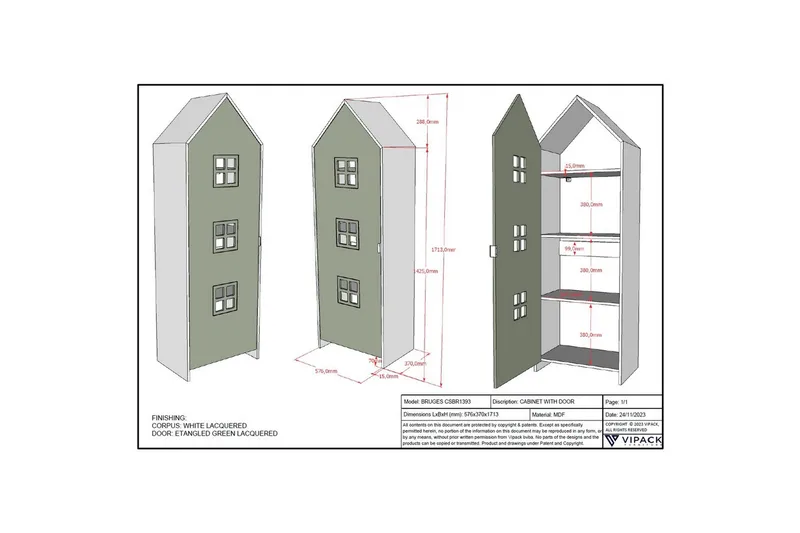 Garderobe Casami Brugge Grønn - Grønn - Oppbevaring - Klesoppbevaring - Garderober & garderobesystem