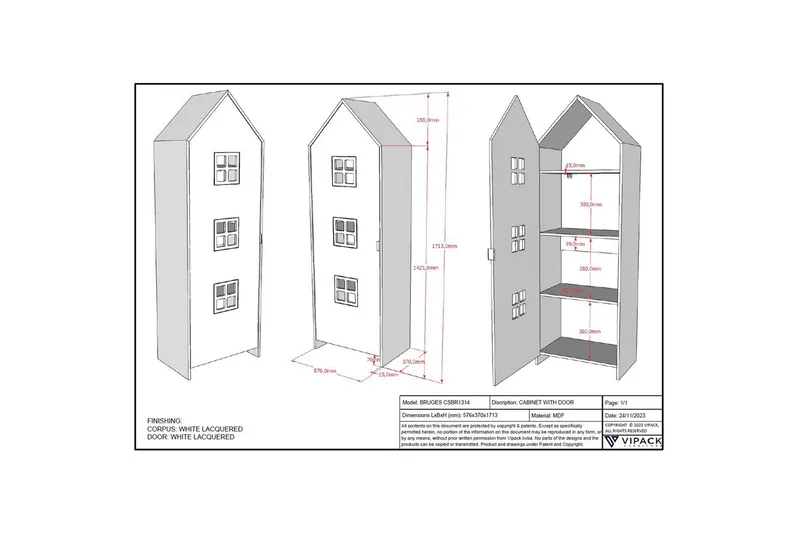 Garderobe Casami Brugge Hvit - Hvit - Oppbevaring - Klesoppbevaring - Garderober & garderobesystem