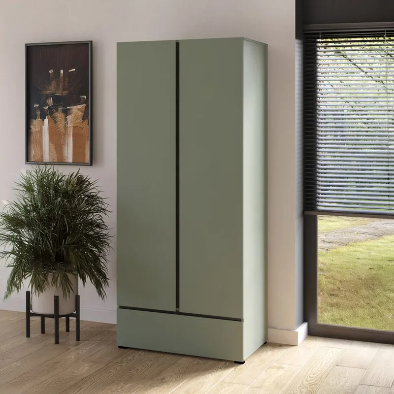 Garderobe Cross S 2 Dører 1 Skuff - Grønn - Oppbevaring - Klesoppbevaring - Garderober & garderobesystem