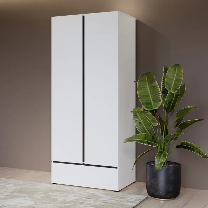 Garderobe Cross S 2 Dører 1 Skuff - Hvit - Oppbevaring - Klesoppbevaring - Garderober & garderobesystem