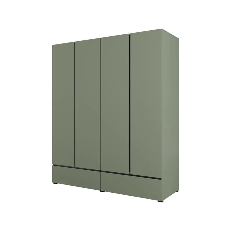 Garderobe Cross S 4 Dører med 2 Skuffer, Grønn