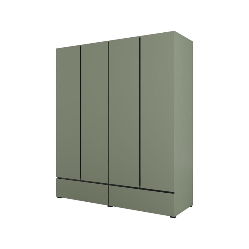 Garderobe Cross S 4 Dører med 2 Skuffer - Grønn - Oppbevaring - Klesoppbevaring - Garderober & garderobesystem