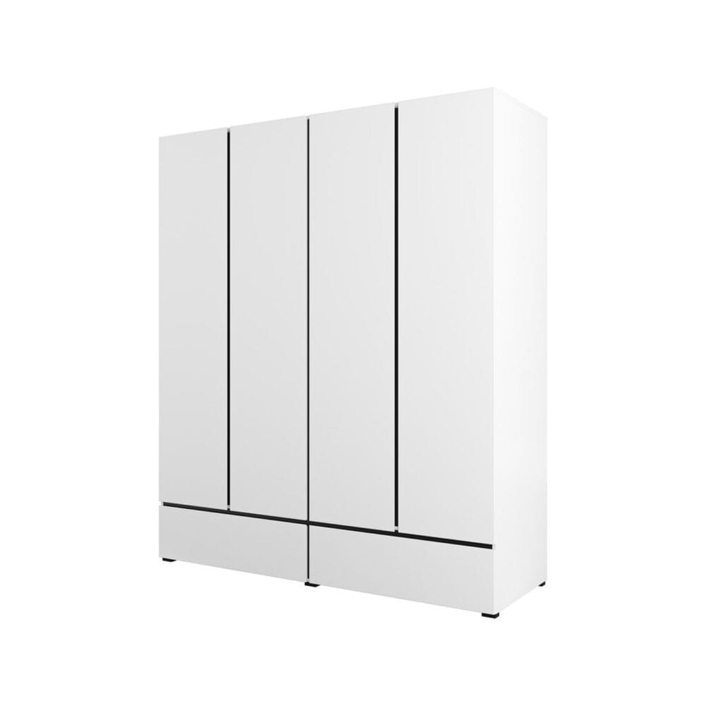Garderobe Cross S 4 Dører med 2 Skuffer - Hvit