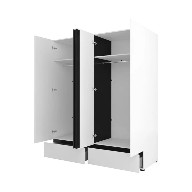 Garderobe Cross S 4 Dører med 2 Skuffer - Hvit - Oppbevaring - Klesoppbevaring - Garderober & garderobesystem