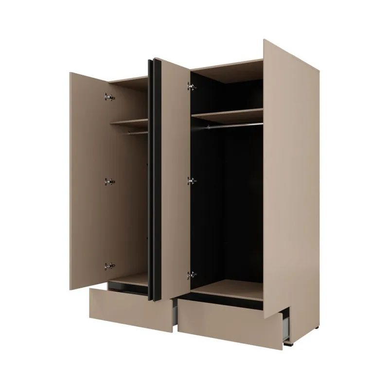 Garderobe Cross S 4 Dører med 2 Skuffer - Kongo - Oppbevaring - Klesoppbevaring - Garderober & garderobesystem