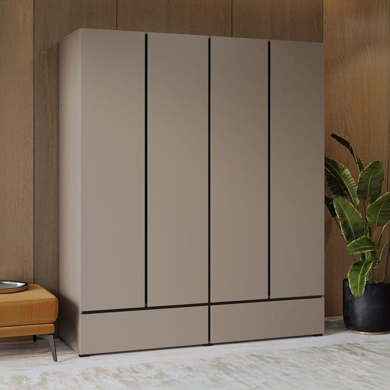 Garderobe Cross S 4 Dører med 2 Skuffer - Kongo - Oppbevaring - Klesoppbevaring - Garderober & garderobesystem