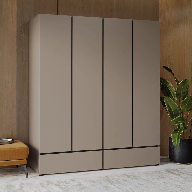 Garderobe Cross S 4 Dører med 2 Skuffer - Kongo - Oppbevaring - Klesoppbevaring - Garderober & garderobesystem
