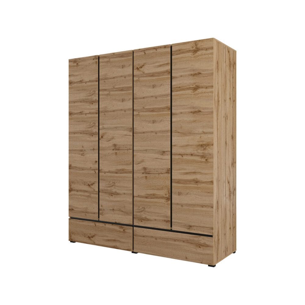 Garderobe Cross S 4 Dører med 2 Skuffer - Wotan eik