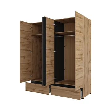Garderobe Cross S 4 Dører med 2 Skuffer - Wotan eik - Oppbevaring - Klesoppbevaring - Garderober & garderobesystem