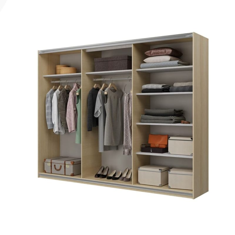 Garderobe Cube 3 skyvedør - Lindberg Eik - Oppbevaring - Klesoppbevaring - Garderober & garderobesystem