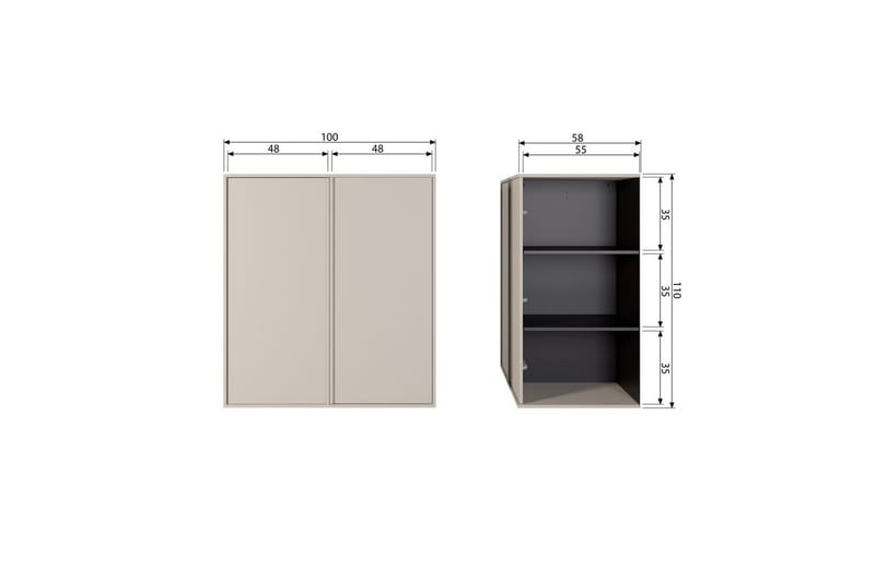 Garderobe Daglig 110x100 cm, Doble dører - 110x100 cm, Doble dører - Oppbevaring - Klesoppbevaring - Garderober & garderobesystem - Garderobeskap & klesskap