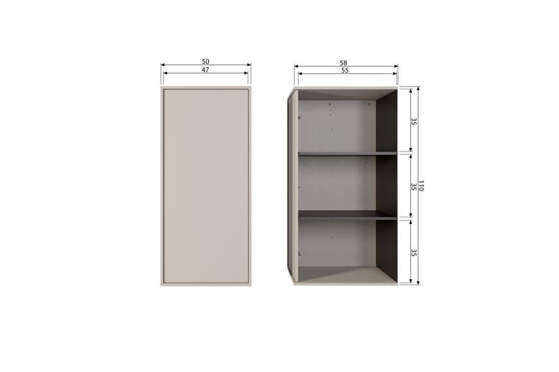 Garderobe Daglig 110x50 cm, Enkeltdør - 110x50 cm, Enkeltdør - Oppbevaring - Klesoppbevaring - Garderober & garderobesystem - Garderobeskap & klesskap