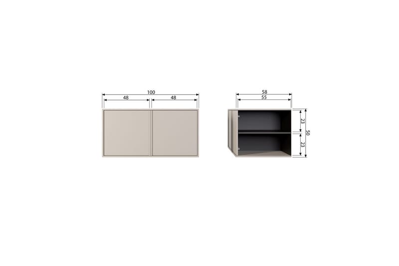 Garderobe Daglig 50x100 cm, Doble dører - 50x100 cm, Doble dører - Oppbevaring - Klesoppbevaring - Garderober & garderobesystem - Garderobeskap & klesskap