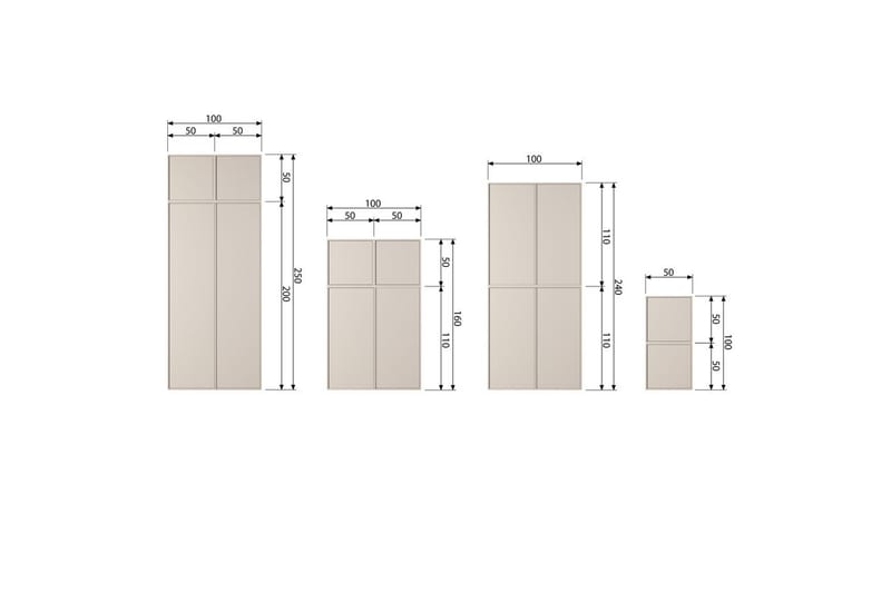 Garderobe Daglig 50x50 cm, Enkeltdør - 50x50 cm, Enkeltdør - Oppbevaring - Klesoppbevaring - Garderober & garderobesystem - Garderobeskap & klesskap