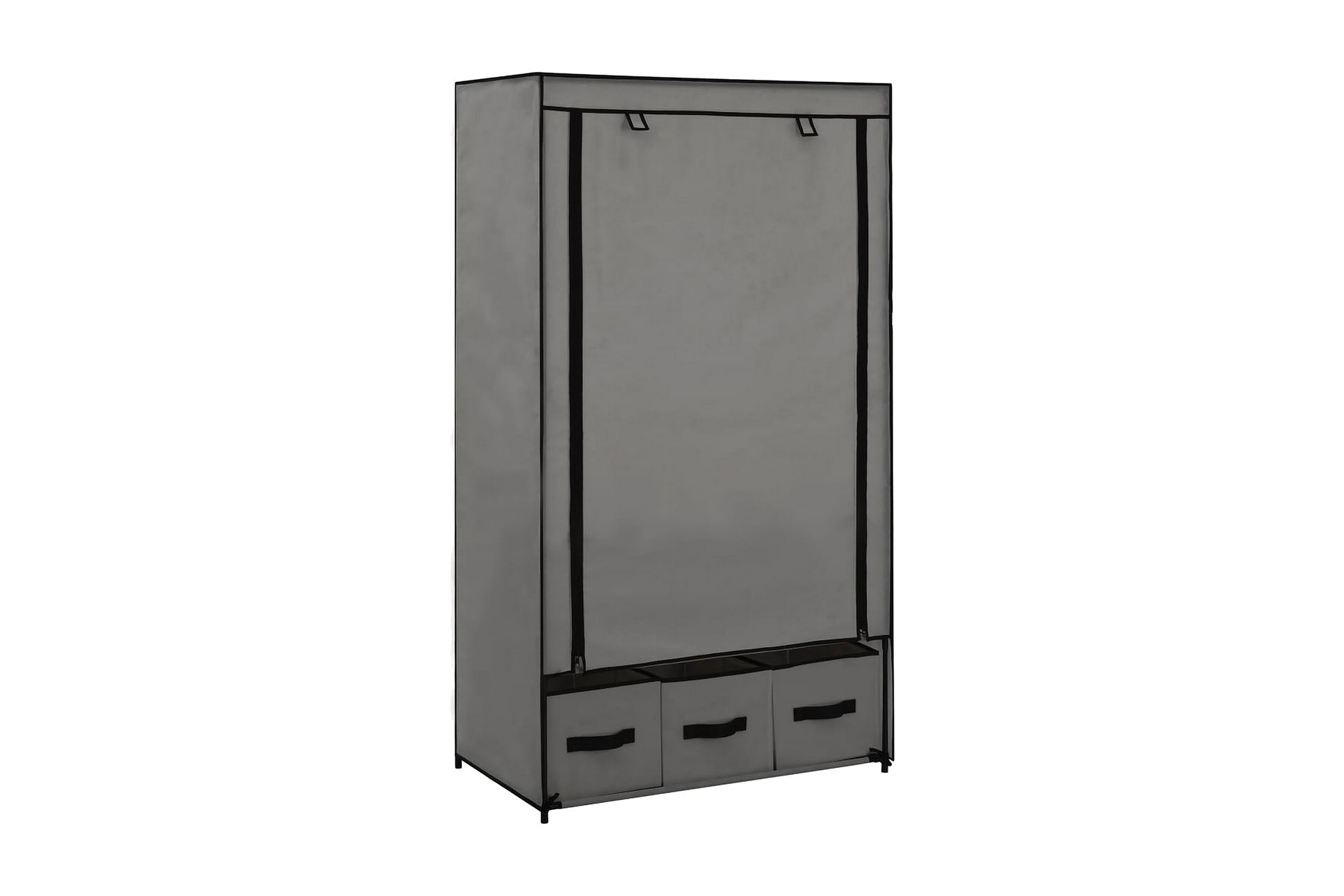 Garderobe grå 87x49x159 cm stoff - Oppbevaring - Klesoppbevaring - Garderober & garderobesystem