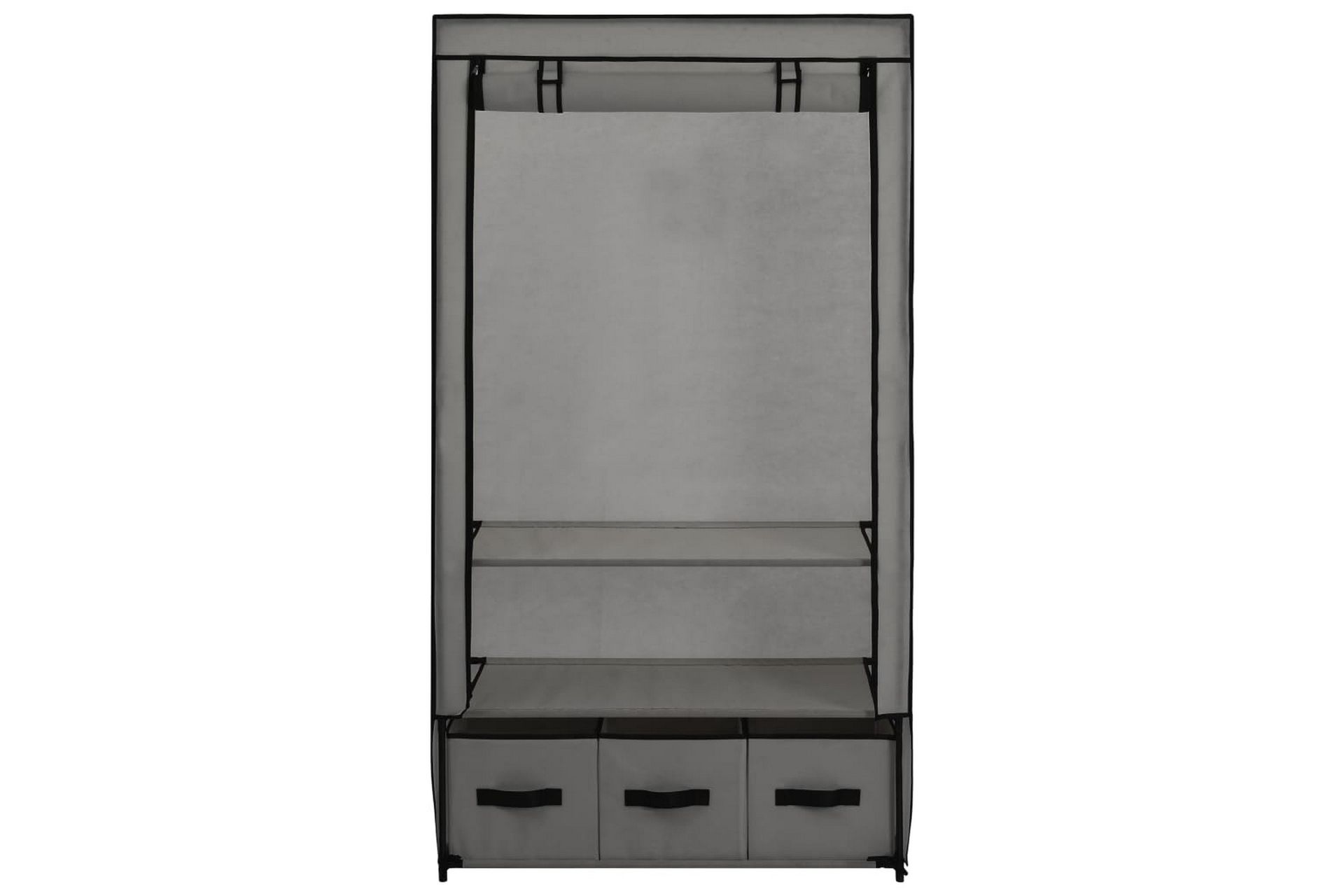 Garderobe grå 87x49x159 cm stoff - Oppbevaring - Klesoppbevaring - Garderober & garderobesystem