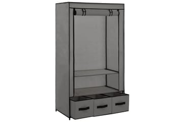 Garderobe grå 87x49x159 cm stoff - Oppbevaring - Klesoppbevaring - Garderober & garderobesystem