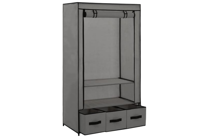 Garderobe grå 87x49x159 cm stoff - Oppbevaring - Klesoppbevaring - Garderober & garderobesystem