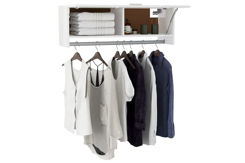 Garderobe høyglans hvit 100x32,5x35 cm sponplate - Hvit - Oppbevaring - Klesoppbevaring - Garderober & garderobesystem