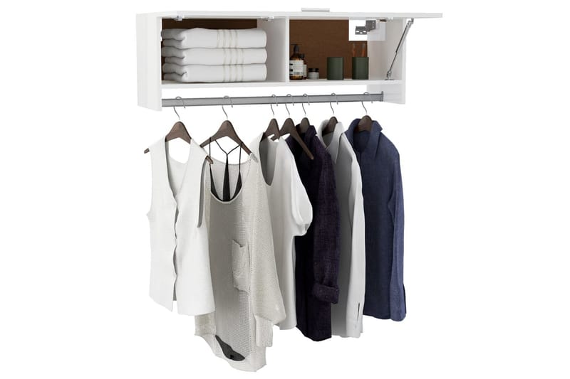 Garderobe høyglans hvit 100x32,5x35 cm sponplate - Hvit - Garderober & garderobesystem - Garderobeskap & klesskap