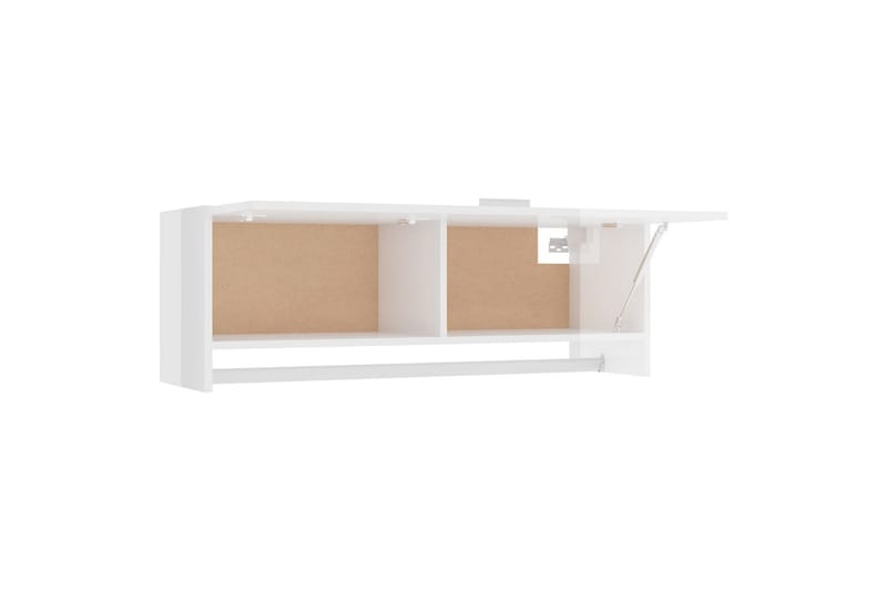 Garderobe høyglans hvit 100x32,5x35 cm sponplate - Hvit - Oppbevaring - Klesoppbevaring - Garderober & garderobesystem