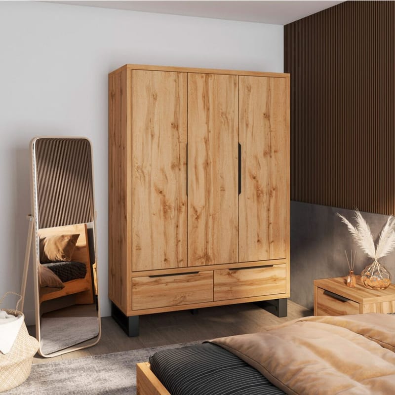 Garderobe Halle S 3 dører med 2 skuffer - Oppbevaring - Klesoppbevaring - Garderober & garderobesystem