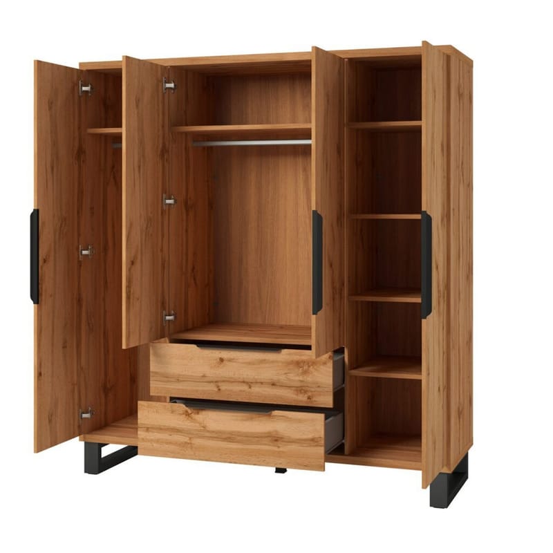 Garderobe Halle S 4 dører med 2 skuffer - Oppbevaring - Klesoppbevaring - Garderober & garderobesystem