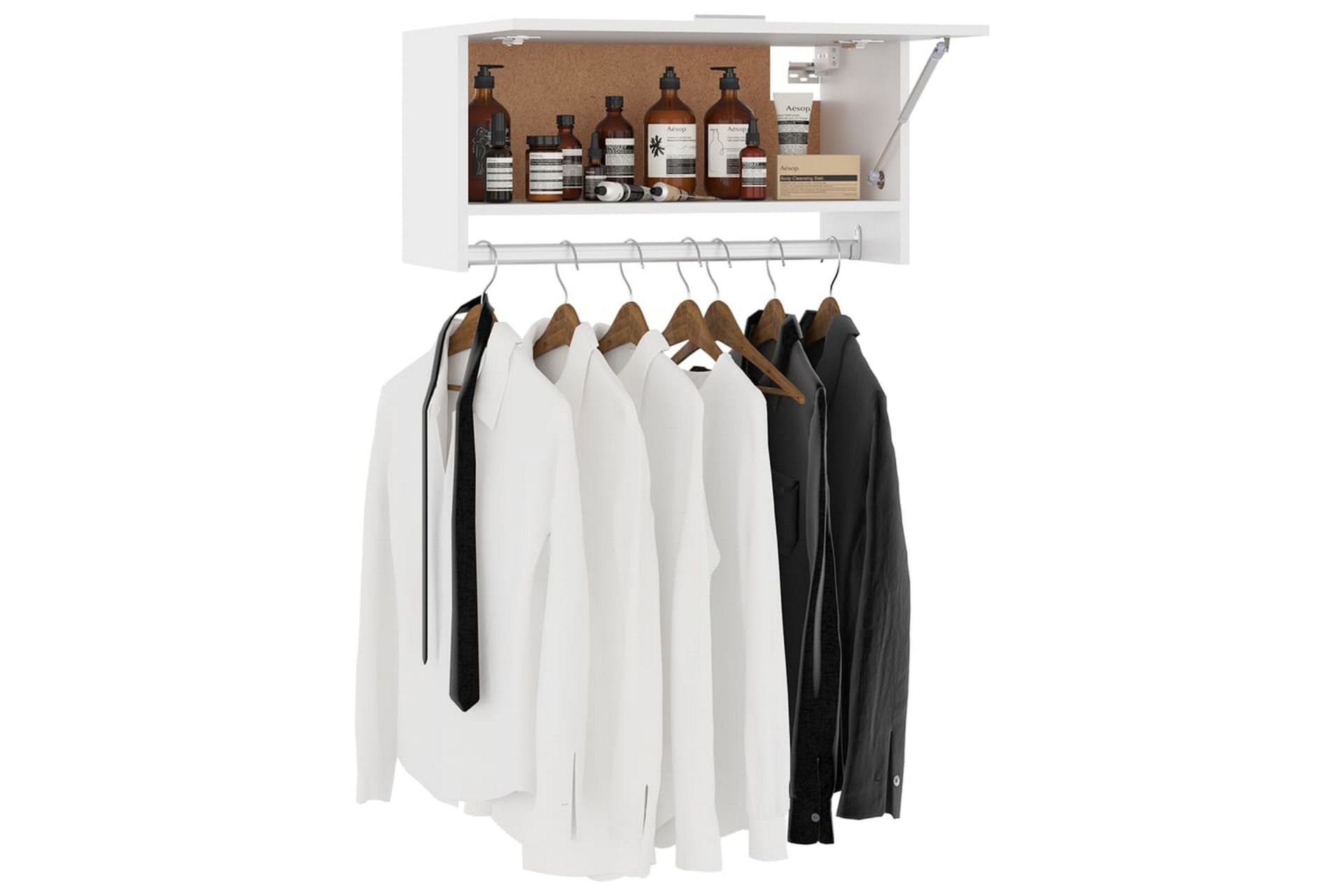 Garderobe hvit 70x32,5x35 cm sponplate - Hvit - Oppbevaring - Klesoppbevaring - Garderober & garderobesystem