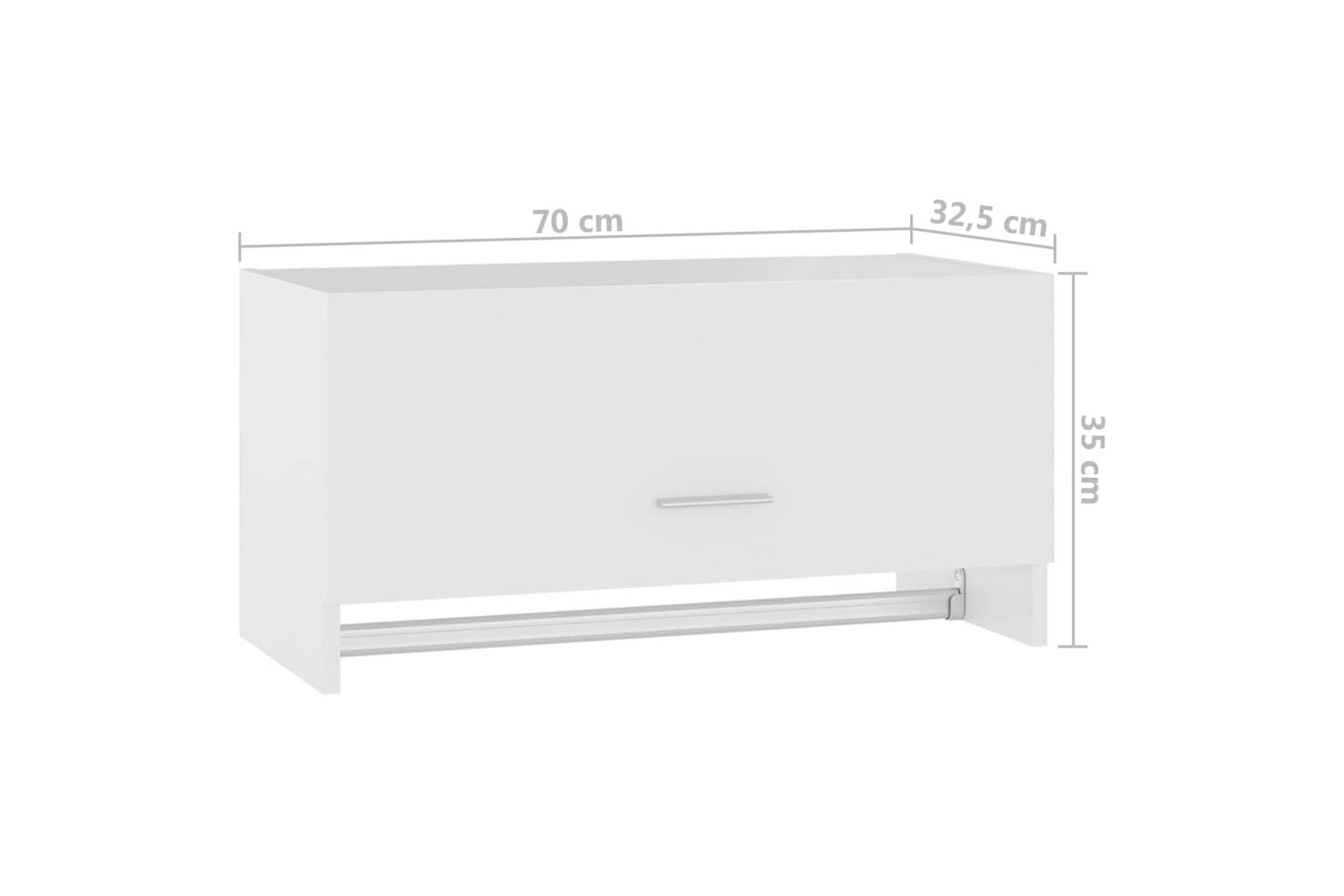 Garderobe hvit 70x32,5x35 cm sponplate - Hvit - Oppbevaring - Klesoppbevaring - Garderober & garderobesystem