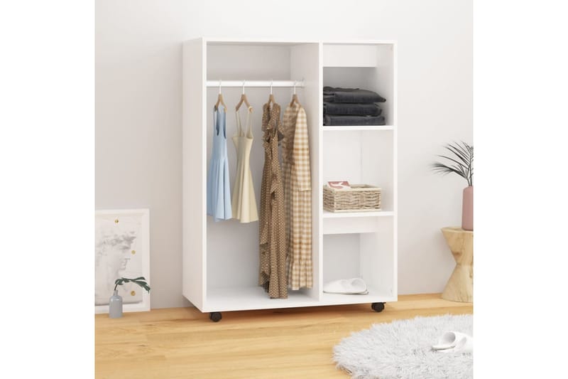 Garderobe hvit 80x40x110 cm sponplate - Hvit - Oppbevaring - Klesoppbevaring - Garderober & garderobesystem
