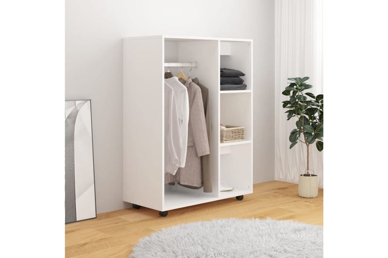 Garderobe hvit 80x40x110 cm sponplate - Hvit - Oppbevaring - Klesoppbevaring - Garderober & garderobesystem