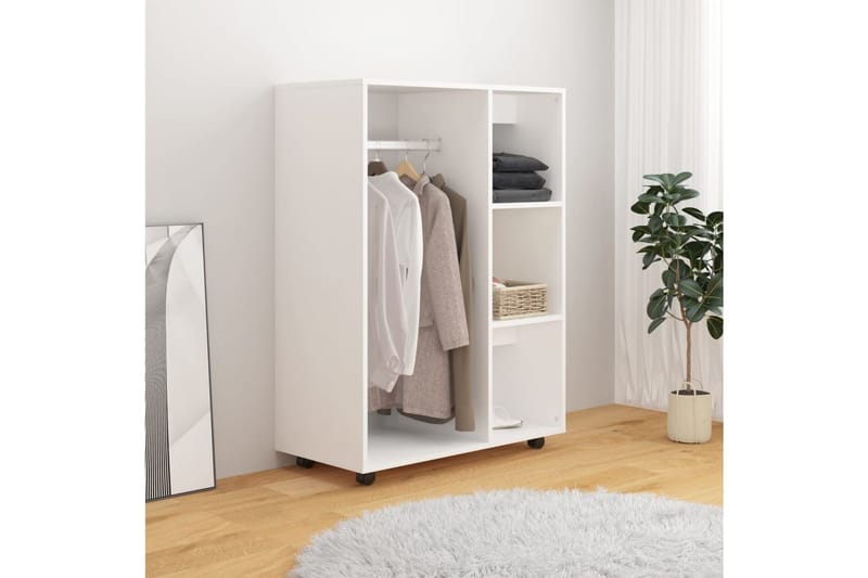 Garderobe hvit 80x40x110 cm sponplate - Hvit - Garderober & garderobesystem - Garderobeskap & klesskap
