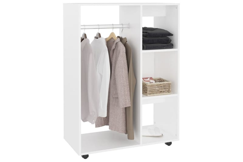 Garderobe hvit 80x40x110 cm sponplate - Hvit - Oppbevaring - Klesoppbevaring - Garderober & garderobesystem