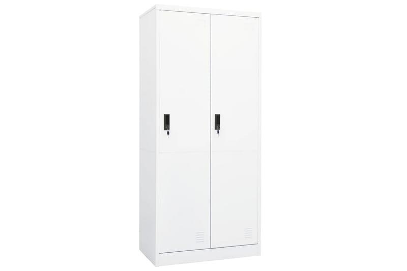 Garderobe hvit 80x50x180 cm stål - Hvit - Oppbevaring - Klesoppbevaring - Garderober & garderobesystem