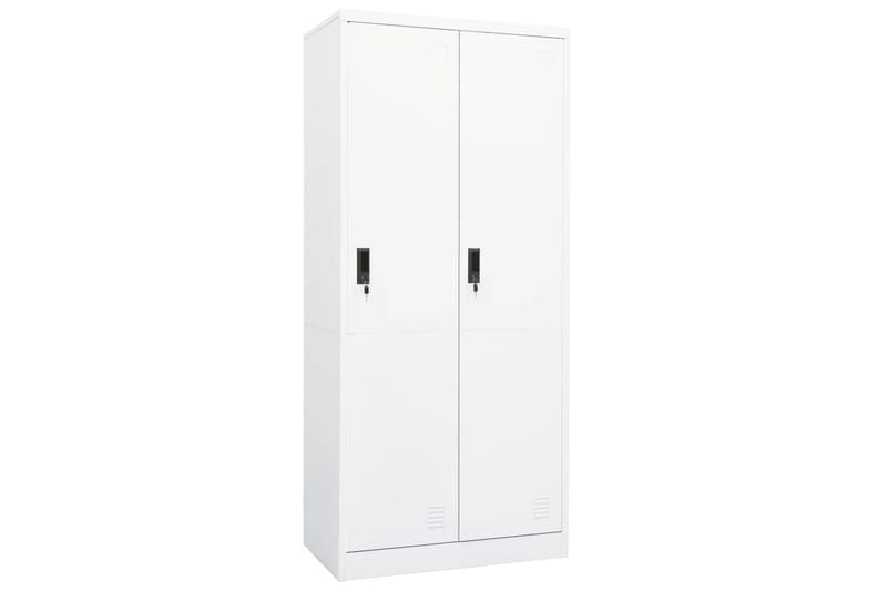 Garderobe hvit 80x50x180 cm stål - Hvit - Garderober & garderobesystem - Garderobeskap & klesskap