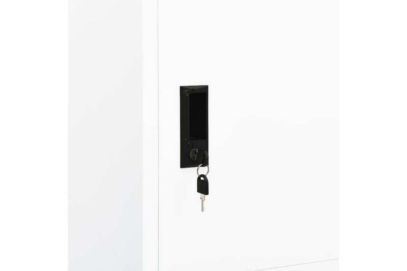 Garderobe hvit 80x50x180 cm stål - Hvit - Oppbevaring - Klesoppbevaring - Garderober & garderobesystem