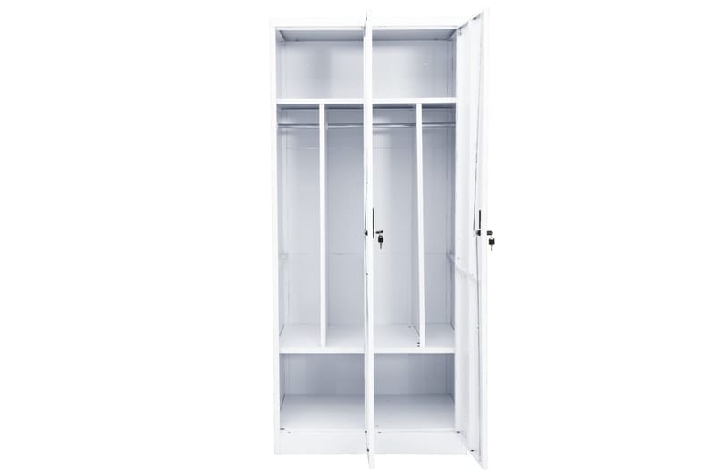 Garderobe hvit 80x50x180 cm stål - Hvit - Oppbevaring - Klesoppbevaring - Garderober & garderobesystem