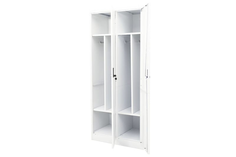 Garderobe hvit 80x50x180 cm stål - Hvit - Garderober & garderobesystem - Garderobeskap & klesskap