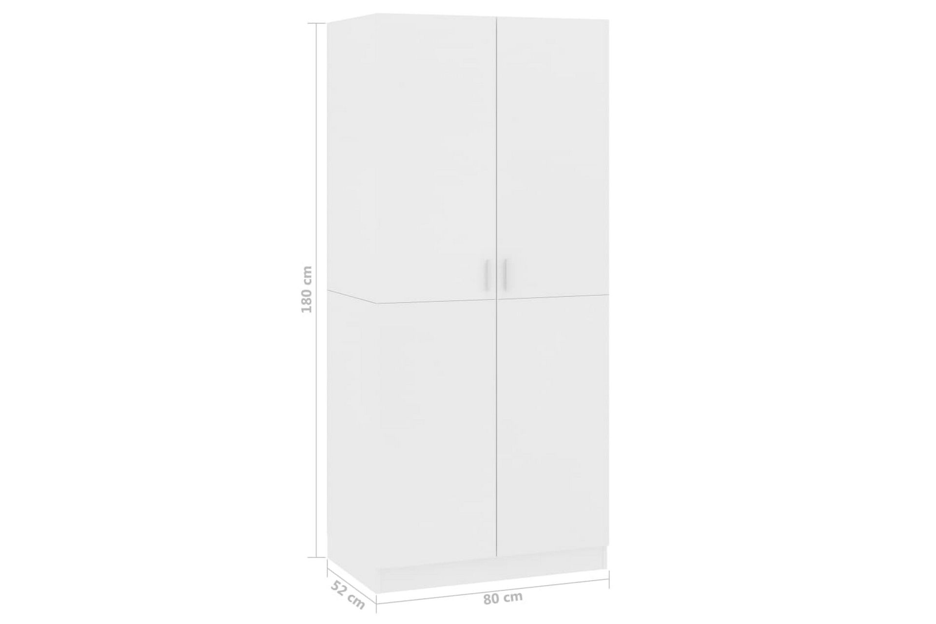 Garderobe hvit 80x52x180 cm sponplate - Oppbevaring - Klesoppbevaring - Garderober & garderobesystem