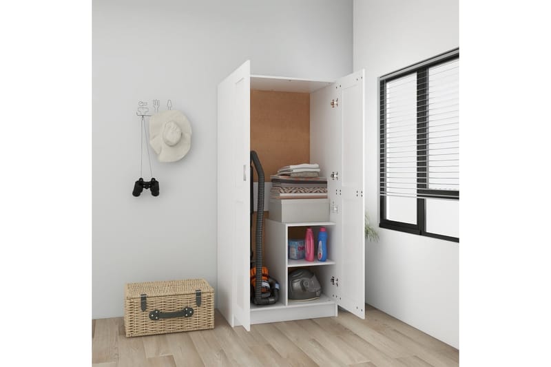 Garderobe hvit 82,5x51,5x180 cm sponplate - Hvit - Oppbevaring - Klesoppbevaring - Garderober & garderobesystem
