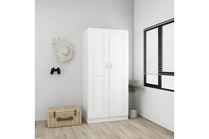 Garderobe hvit 82,5x51,5x180 cm sponplate - Hvit - Oppbevaring - Klesoppbevaring - Garderober & garderobesystem