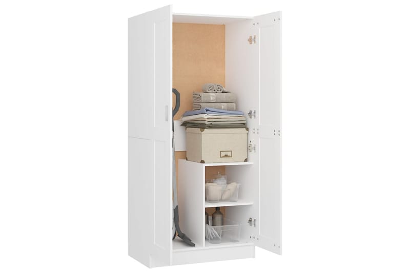 Garderobe hvit 82,5x51,5x180 cm sponplate - Hvit - Oppbevaring - Klesoppbevaring - Garderober & garderobesystem