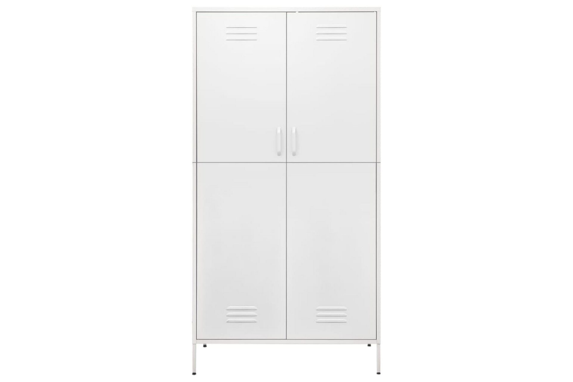 Garderobe hvit 90x50x180 cm stål - Hvit - Oppbevaring - Klesoppbevaring - Garderober & garderobesystem