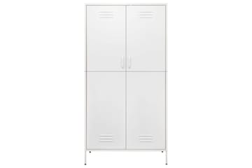 Garderobe hvit 90x50x180 cm stål - Hvit - Oppbevaring - Klesoppbevaring - Garderober & garderobesystem